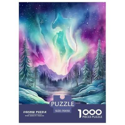 Nordlichter in Norwegen Puzzles 1000 Teile Schwer Puzzle Spielzeug Lernspiel Impossible Herausforderungsspielzeug Für Erwachsene Kinder 70x50cm/1000pcs von ChengzeTCo